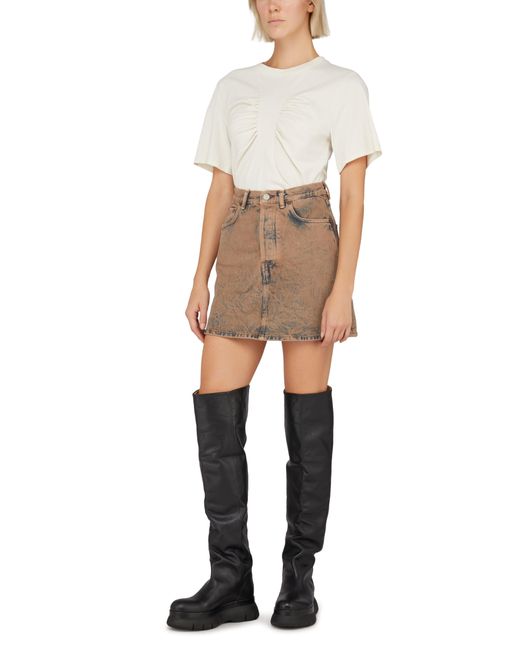 Acne Brown Denim Mini Skirt