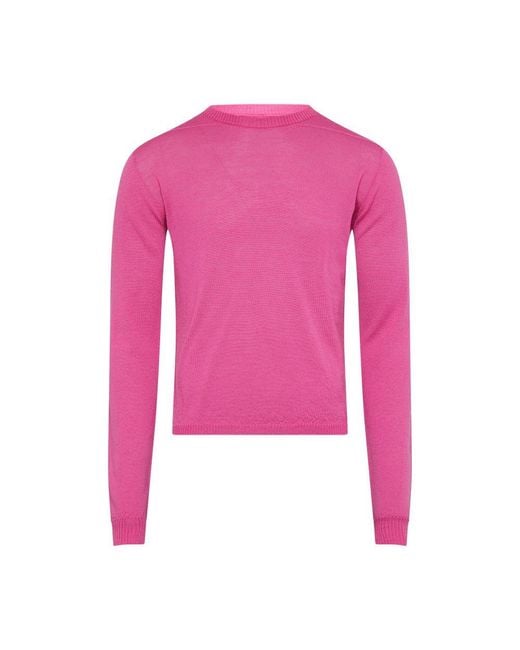 Rick Owens Pink Biber Short Sweater for men