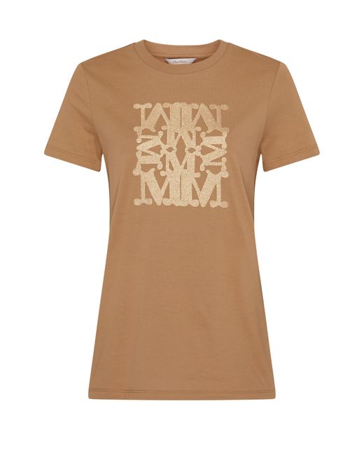 Max Mara Natural Logo-T-Shirt Taverna