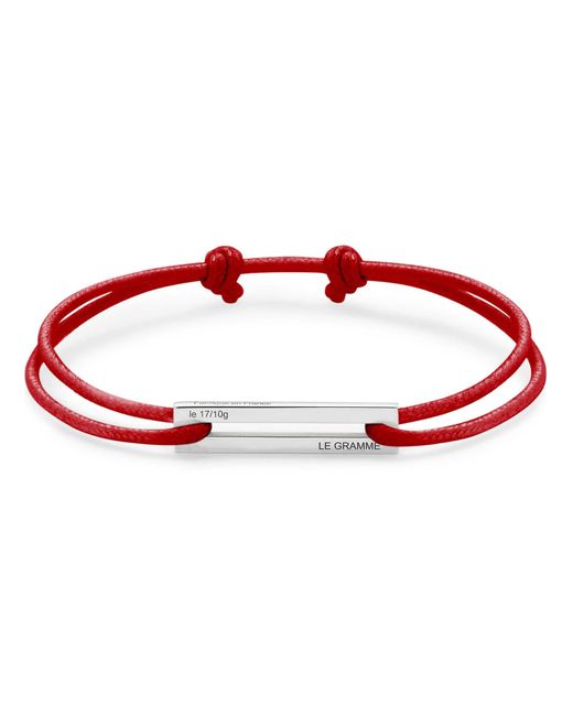 Le Gramme Red Sterling Silver Cord Bracelet 1,7g for men