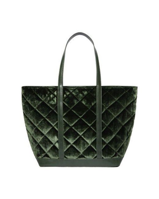 Vanessa Bruno Velvet Padded L Tote Bag in Green Lyst Australia