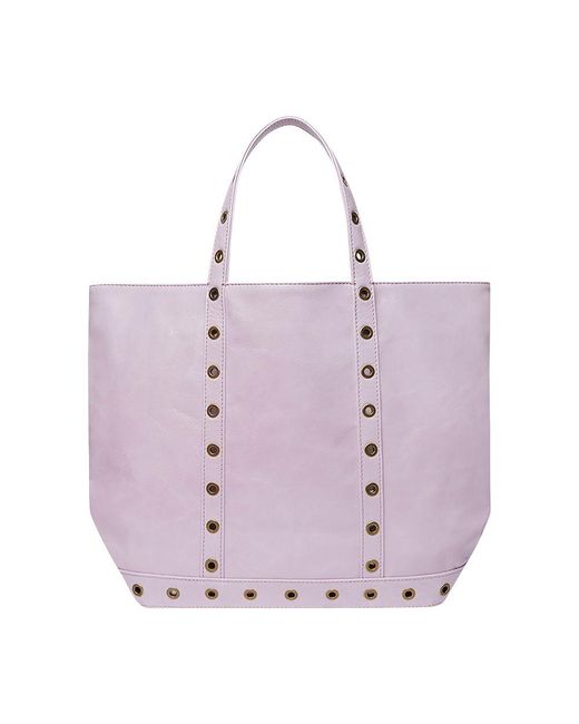 Vanessa Bruno Purple M Cracked Leather Tote Bag