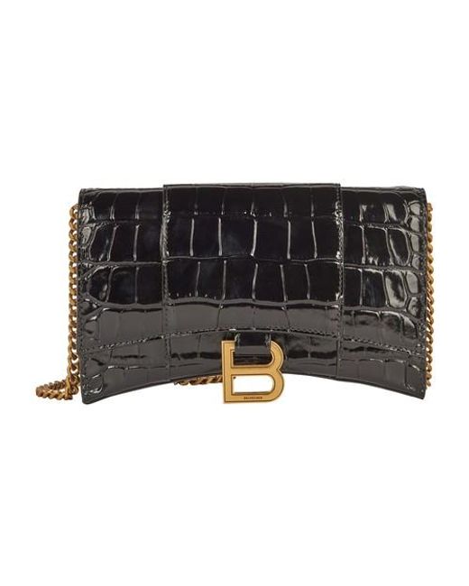 balenciaga women's hourglass wallet on chain