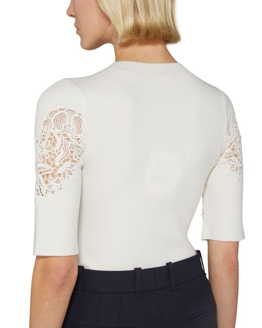 Chloé White Top With Lace Details