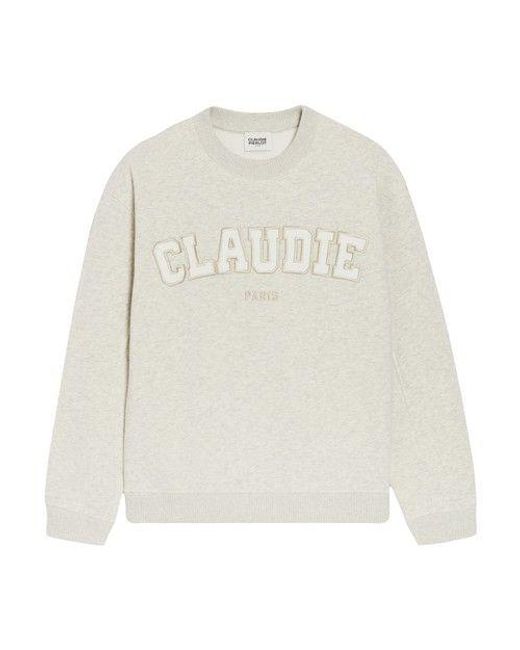 Claudie Pierlot White Marled Knit Sweatshirt
