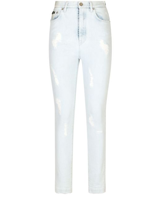 Dolce & Gabbana White Light Denim Grace Jeans