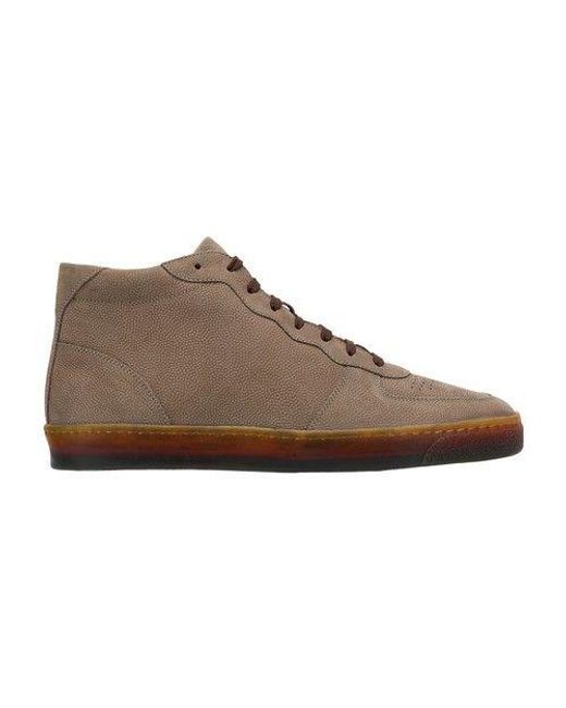 Brunello Cucinelli Hightop Sneakers in Brown for Men Lyst