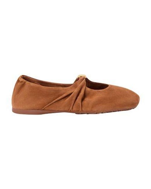 Loewe Brown Pebble Soft Ballet Flats