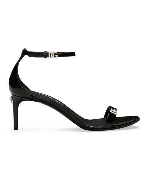 Dolce & Gabbana Black Sandalen aus Lackleder