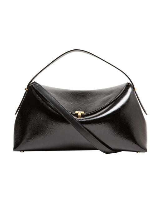 Totême  Black T-Lock Leather Handle Bag