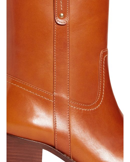 Vanessa Bruno Brown Vegetable-tanned Leather Ankle Boots