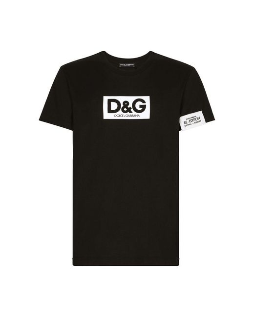 Dolce & Gabbana Black Re-edition Logo T-shirt for men