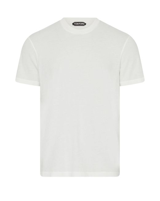 Tom Ford White Round-neck T-shirt for men