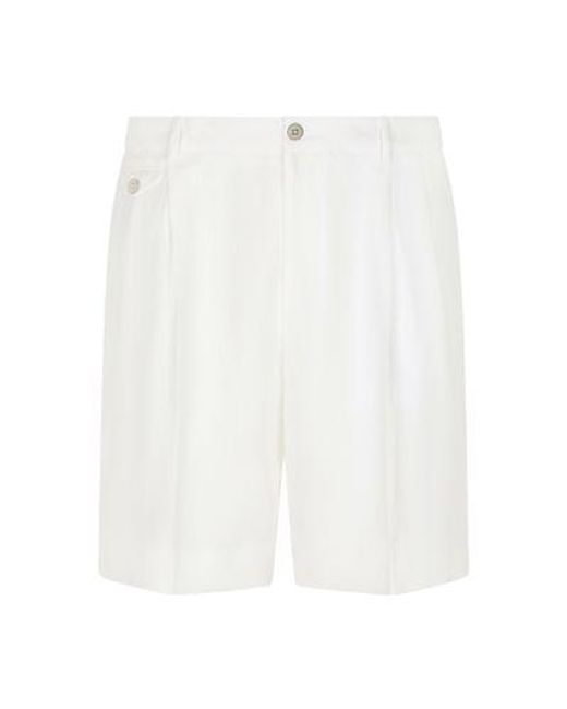 Dolce & Gabbana White Linen Shorts for men