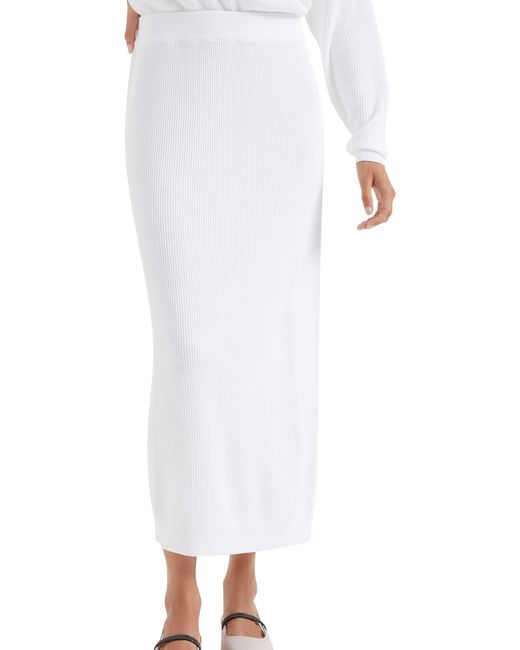 Brunello Cucinelli White Long Skirt