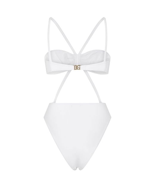 Dolce & Gabbana White One-Piece Swimsuit