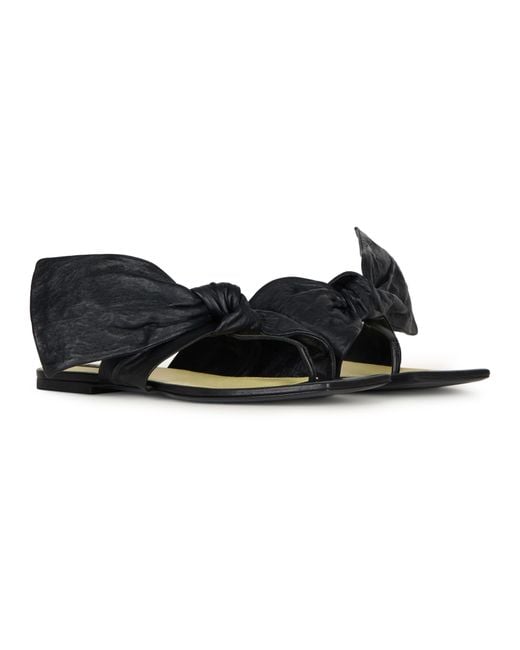 Givenchy Black Flat Sandals With Bow
