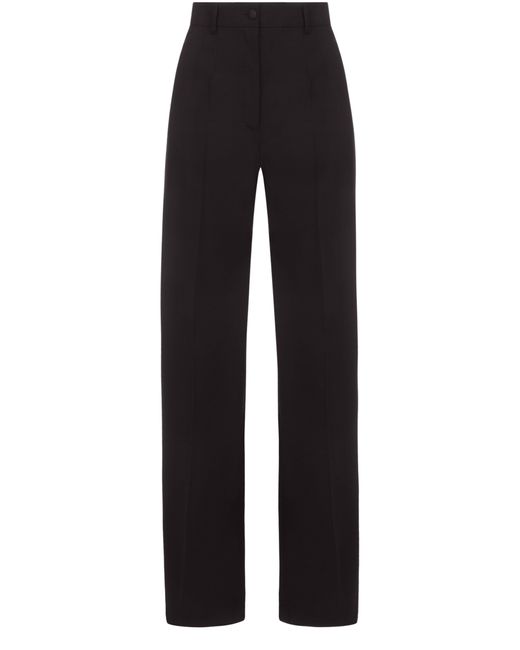 Dolce & Gabbana Black Flared Woolen Pants
