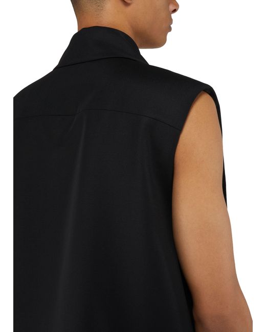 Off-White c/o Virgil Abloh Black Wool Long Collar Tailor Vest for men