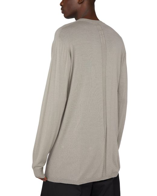 Rick Owens Gray Round Neck Sweater for men
