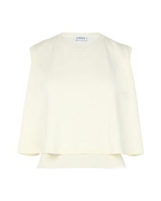 Loewe White Ärmelloser Strickpullover