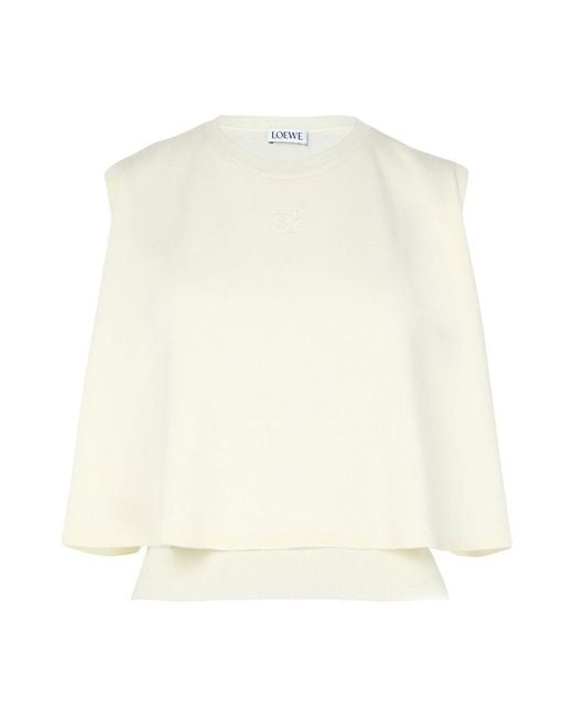 Loewe White Ärmelloser Strickpullover