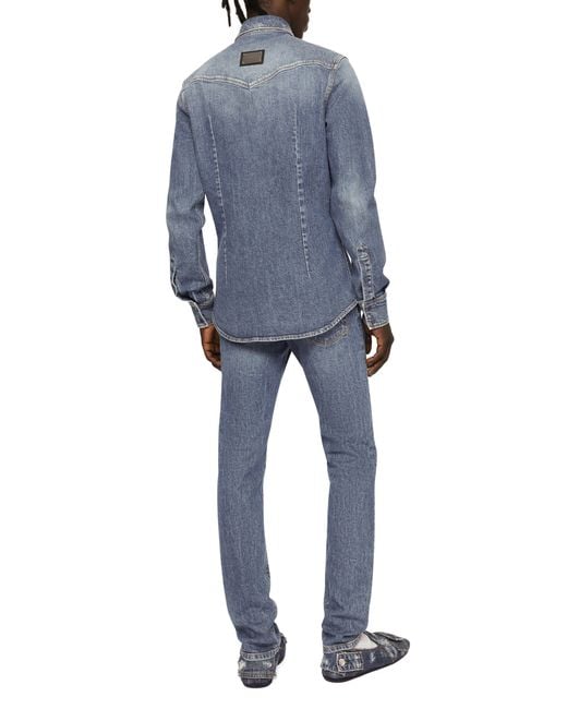 Dolce & Gabbana Light Blue Wash Skinny Stretch Jeans for men