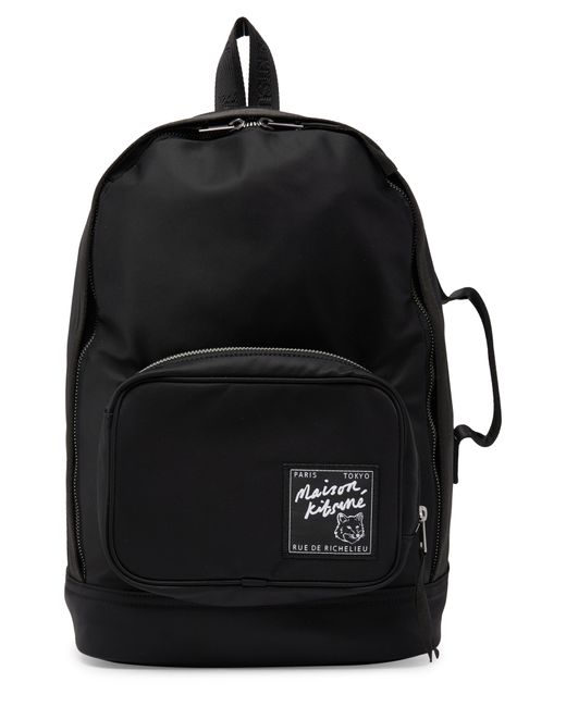 Maison Kitsuné Black The Traveller Backpack for men