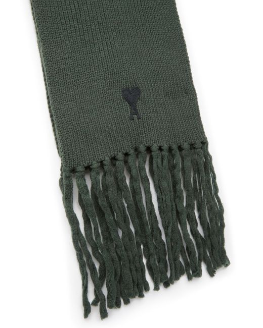 AMI Green Scarf With Fringes