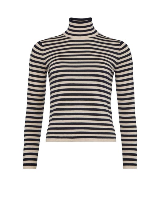 Max Mara Black Gestreifter Rollkragenpullover Patroni