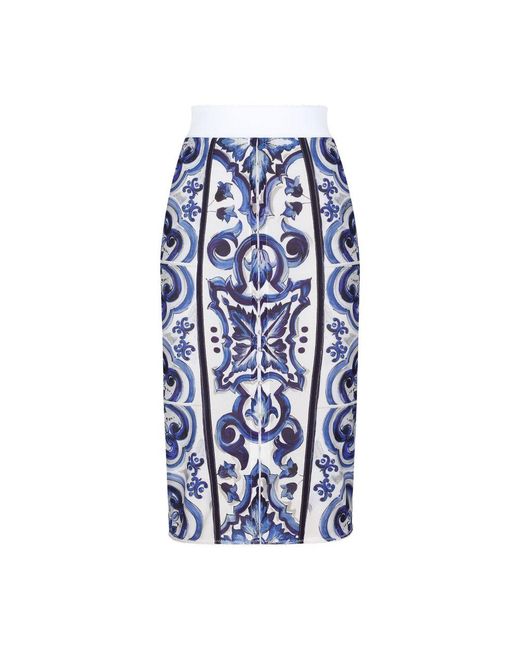 Dolce & Gabbana Blue Midi Skirt