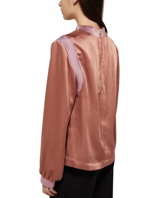 Tom Ford Pink Double-faced Satin Long Sleeve Top