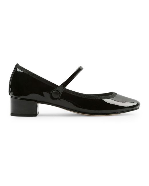 Repetto Black Rose Mary Jane Shoes