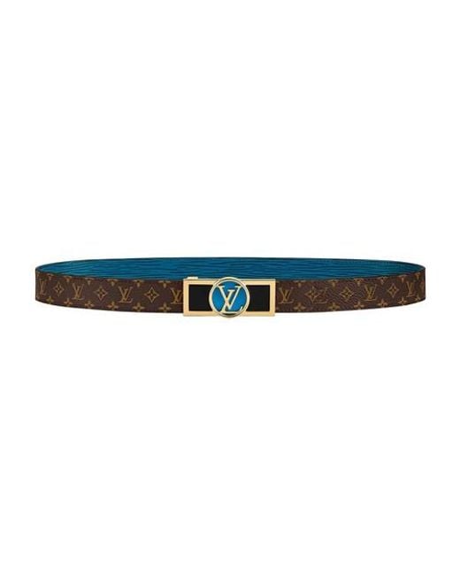 Louis Vuitton Blue Dauphine 25mm Reversible Belt