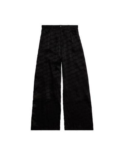 Balenciaga Black Bb Monogram Fluid Low-rise Pants