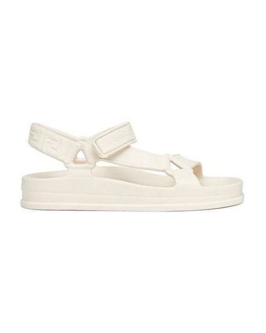 Fendi White Rubber Sandals