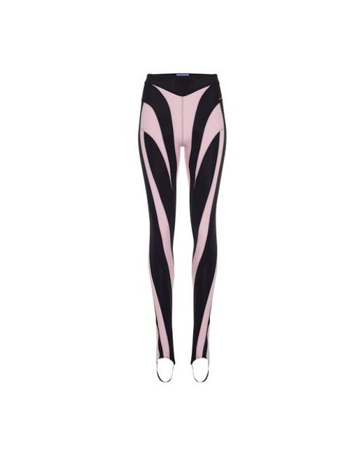 tan bi-color spiral leggings  MUGLER Official Website – Mugler