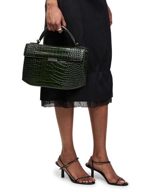 Totême  Green Handtasche Box Mit Krokoprägung