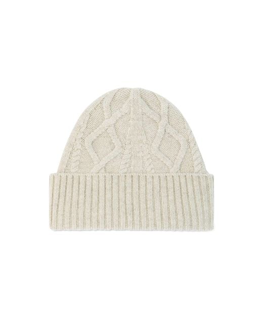 Bompard Natural Cable Knit Cashmere Beanie