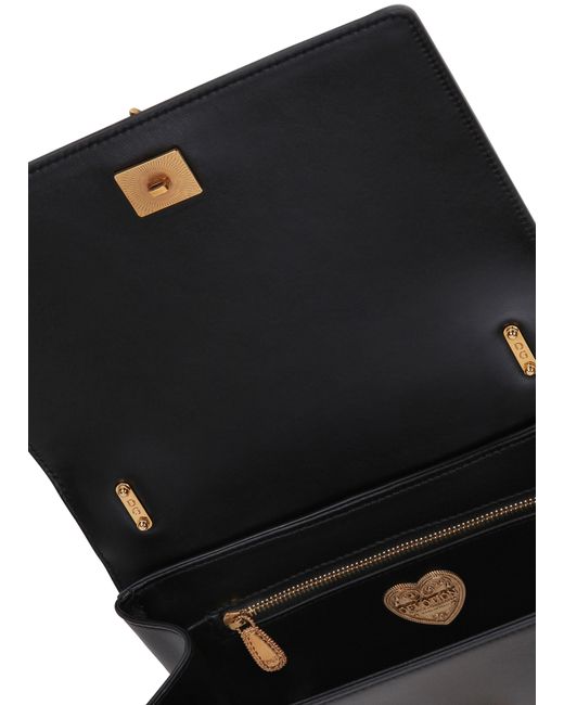 Dolce & Gabbana Black Medium Devotion Crossbody Bag