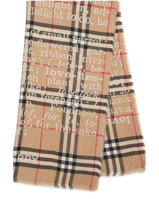 Burberry Check Love Scarf - Save 30% | Lyst