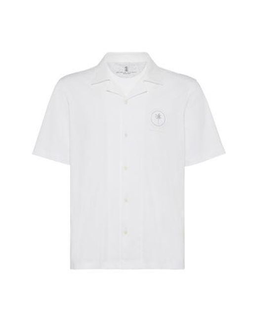 Brunello Cucinelli White Short Sleeve Shirt for men