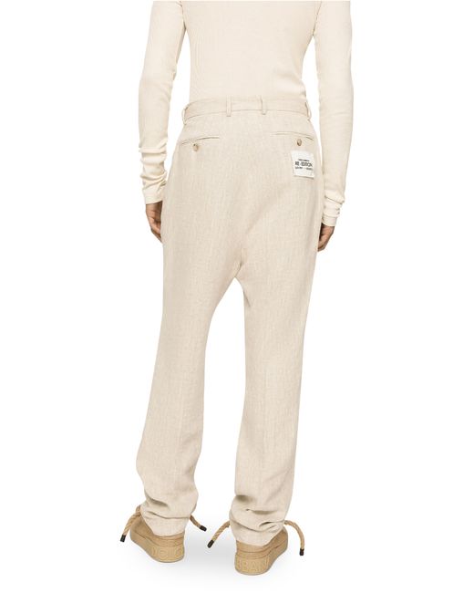 Dolce & Gabbana Natural Tailored Linen Pants for men
