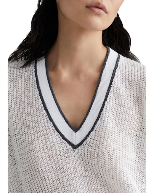 Brunello Cucinelli White Dazzling Sweater