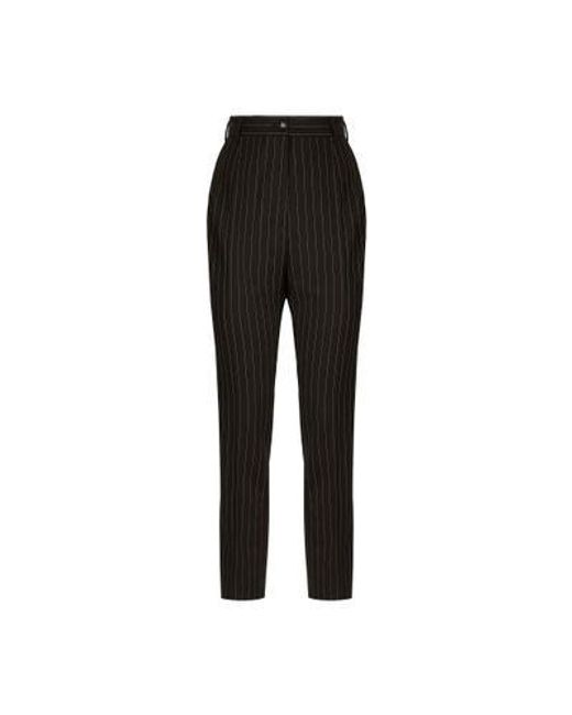 Dolce & Gabbana Black Pinstriped Trousers