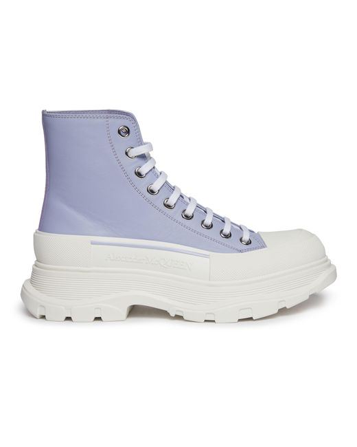 Alexander McQueen Blue Tread Slick Ankle Boots