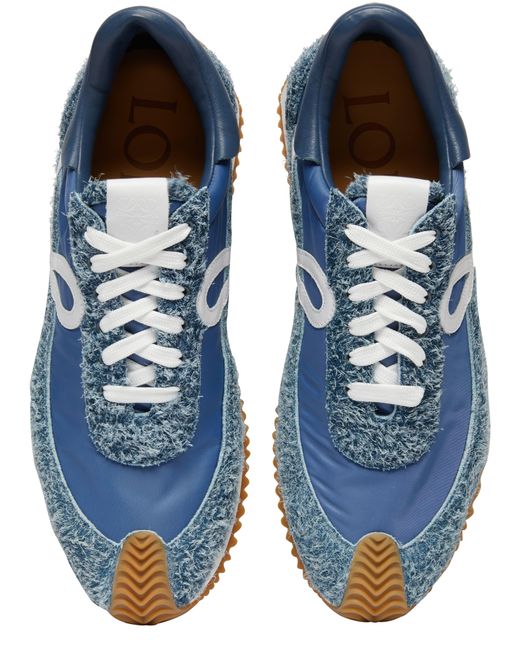 Sneakers en nylon et cuir velours Flow Loewe pour homme en coloris Blue