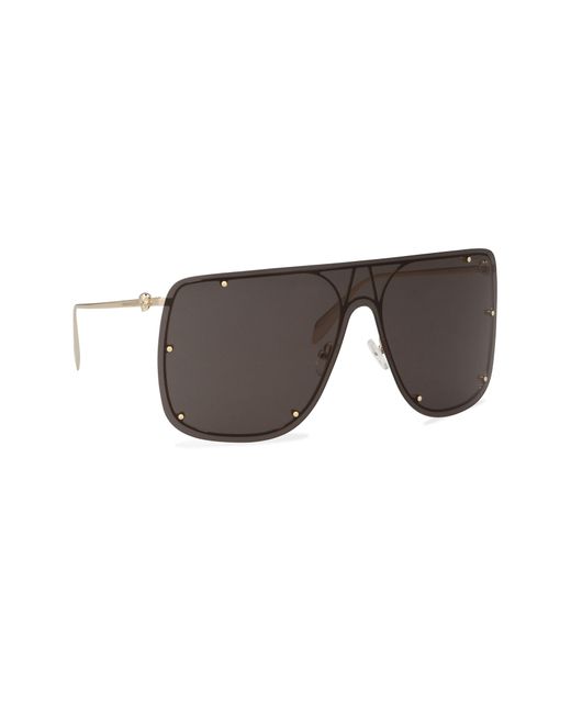 Alexander McQueen Gray Sunglasses With Thin Temples