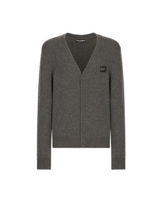 Dolce & Gabbana Gray Cashmere And Wool Cardigan for men