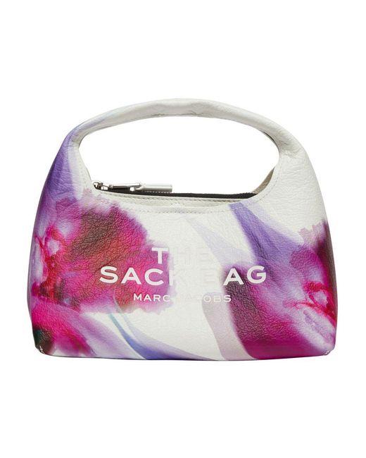 Marc Jacobs Purple The Future Floral Leather Mini Sack Bag
